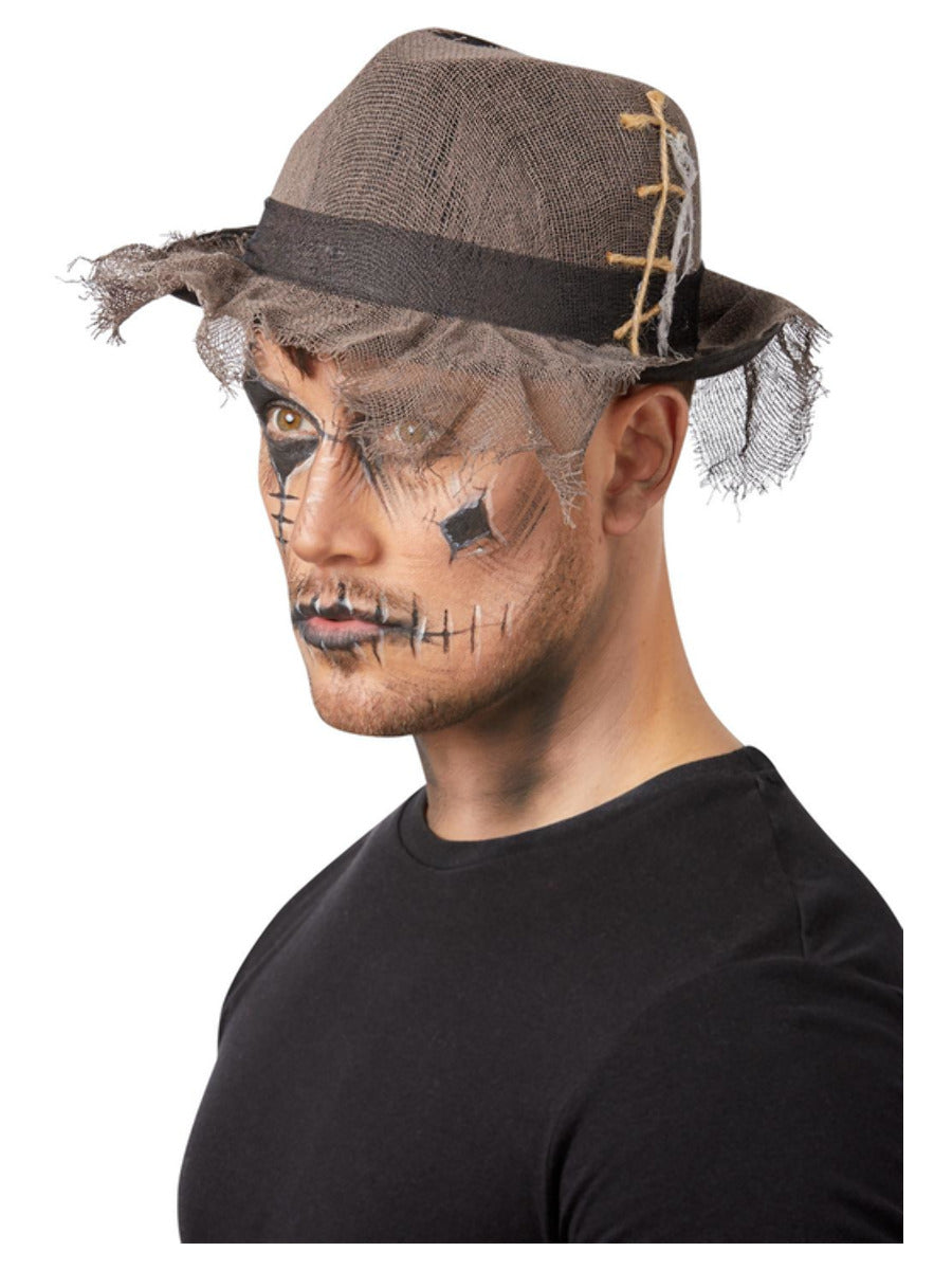 Click to view product details and reviews for Gothic Distressed Linen Style Trilby Hat Grey.
