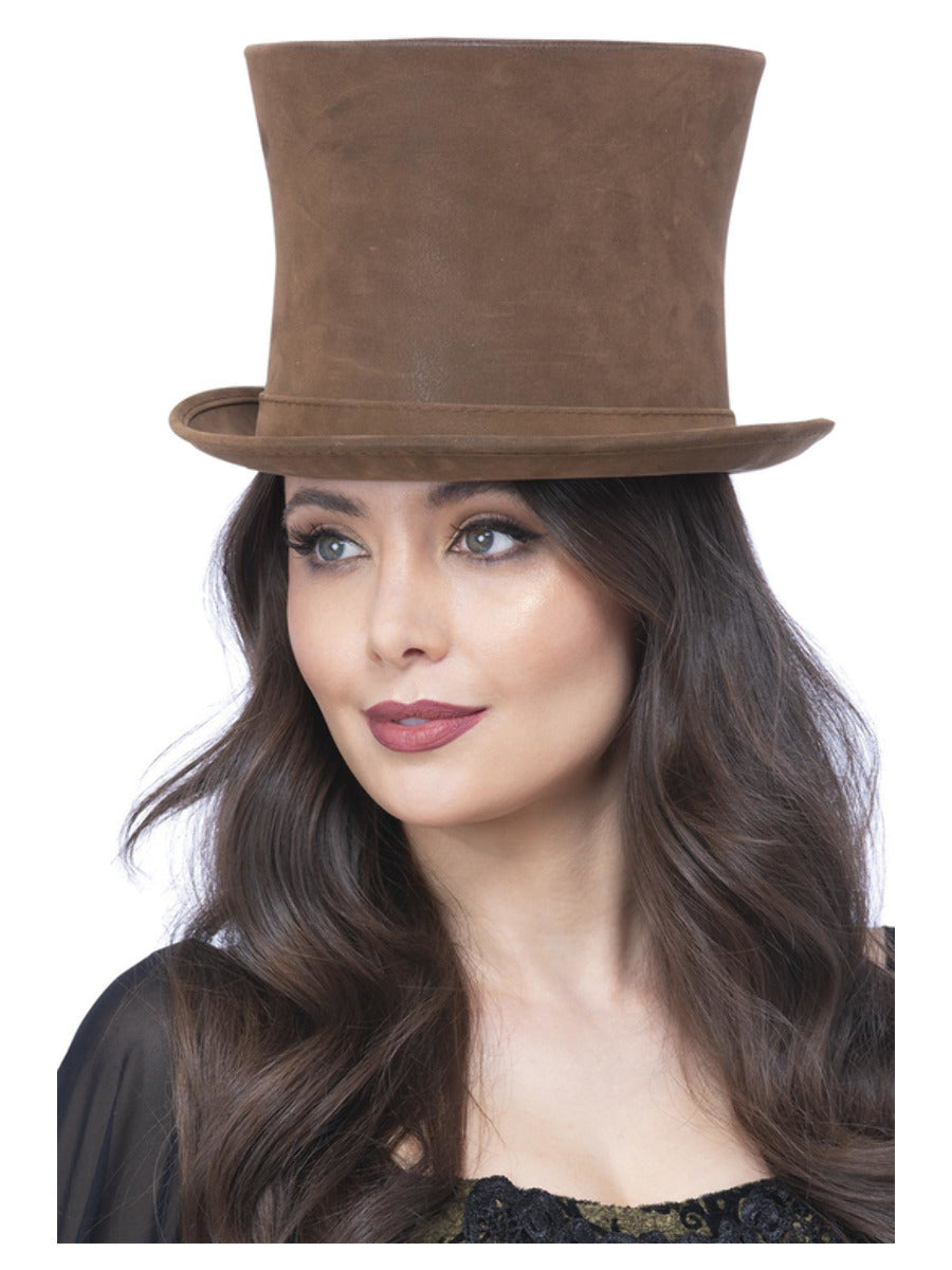 Click to view product details and reviews for Deluxe Authentic Victorian Top Hat Brown.