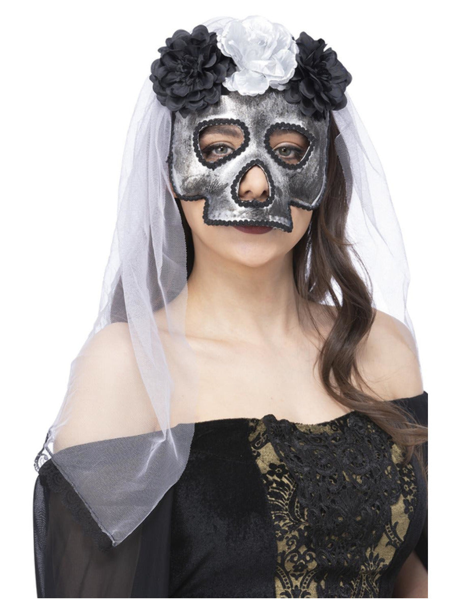 Click to view product details and reviews for Skull Bride Mask With Veil.