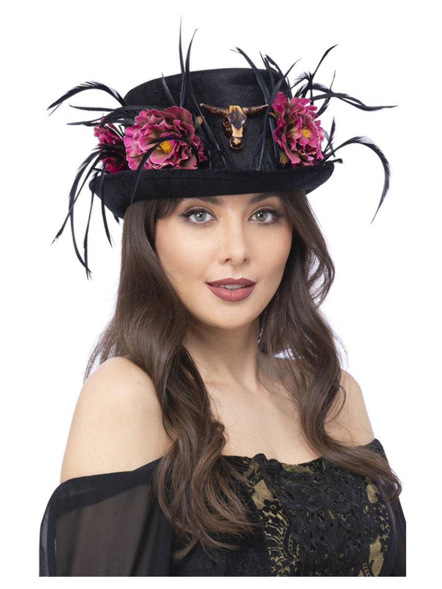 Click to view product details and reviews for Floral Horn Top Hat.