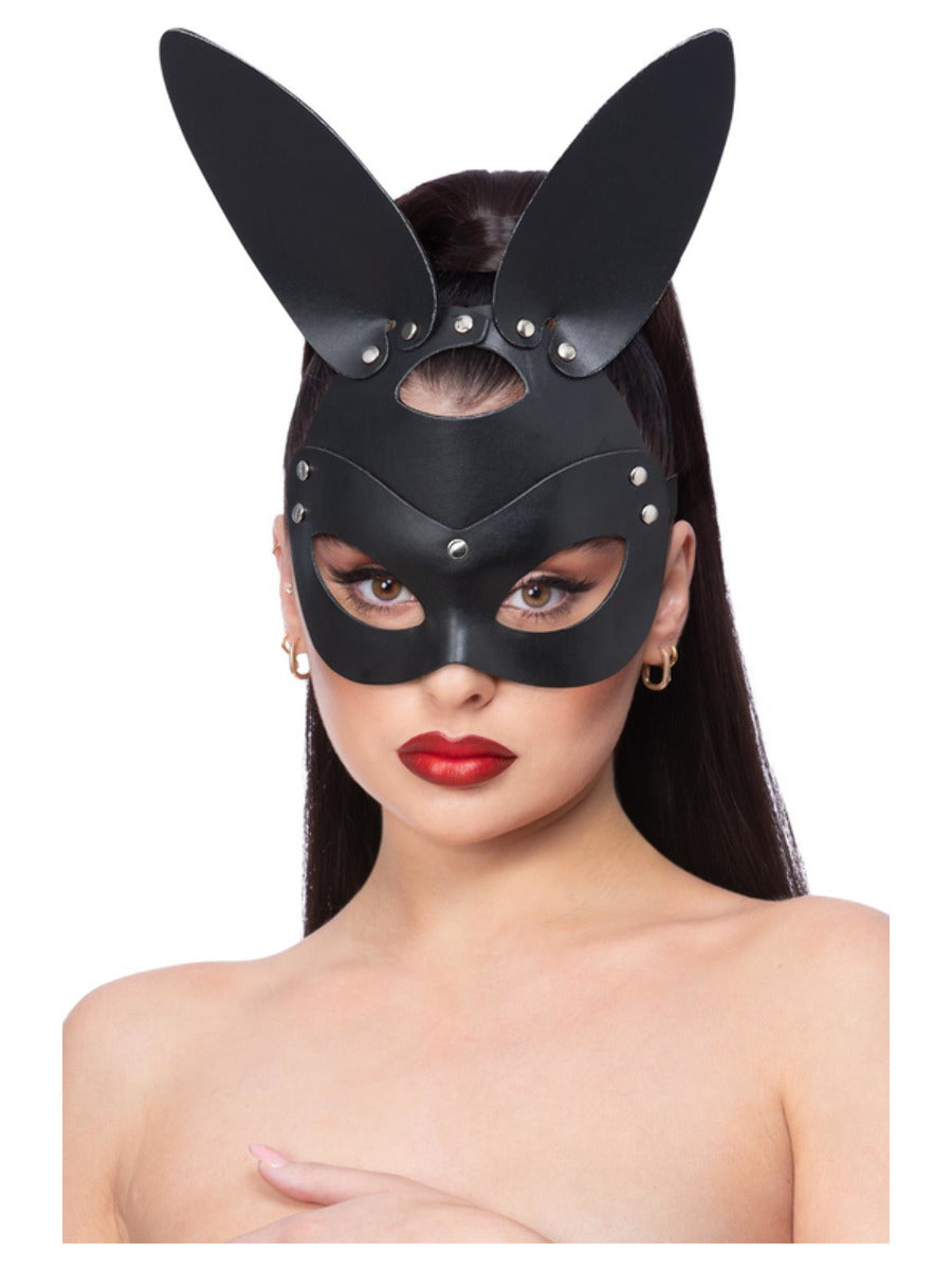 Click to view product details and reviews for Fever Black Mock Leather Rabbit Mask.