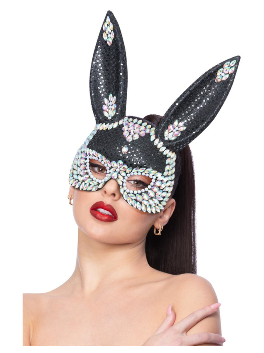 Click to view product details and reviews for Fever Black Jewel Sequin Rabbit Mask.