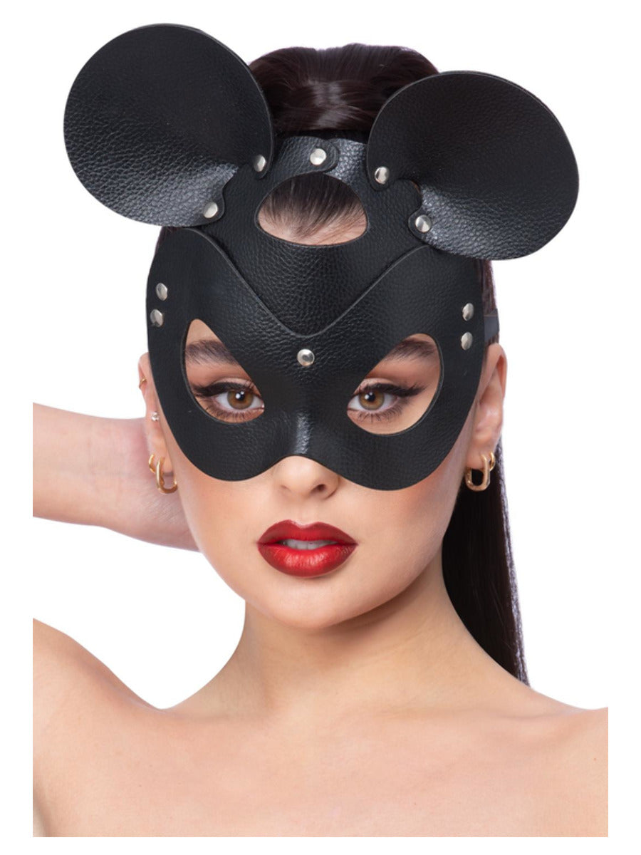 Click to view product details and reviews for Fever Black Leather Look Mouse Mask.