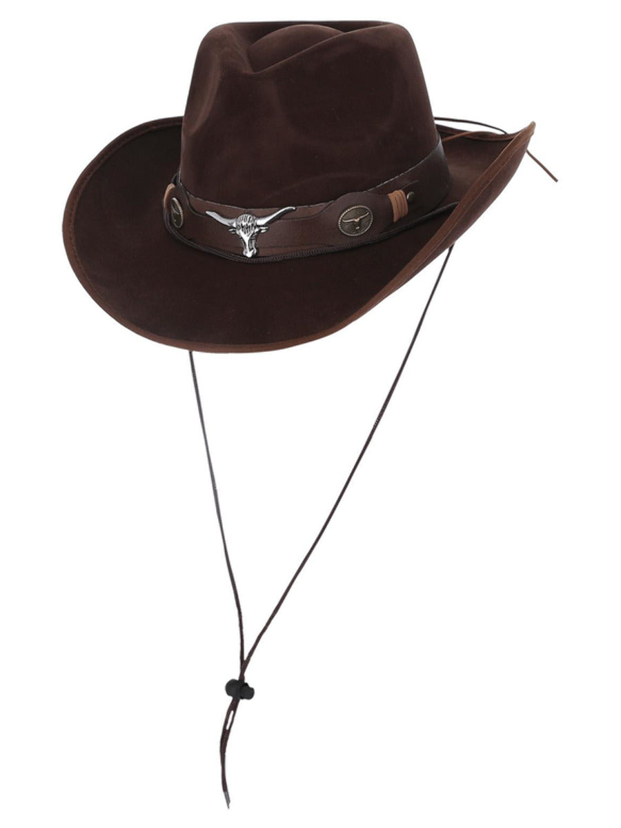 Click to view product details and reviews for Brown Mock Leather Western Cowboy Hat.