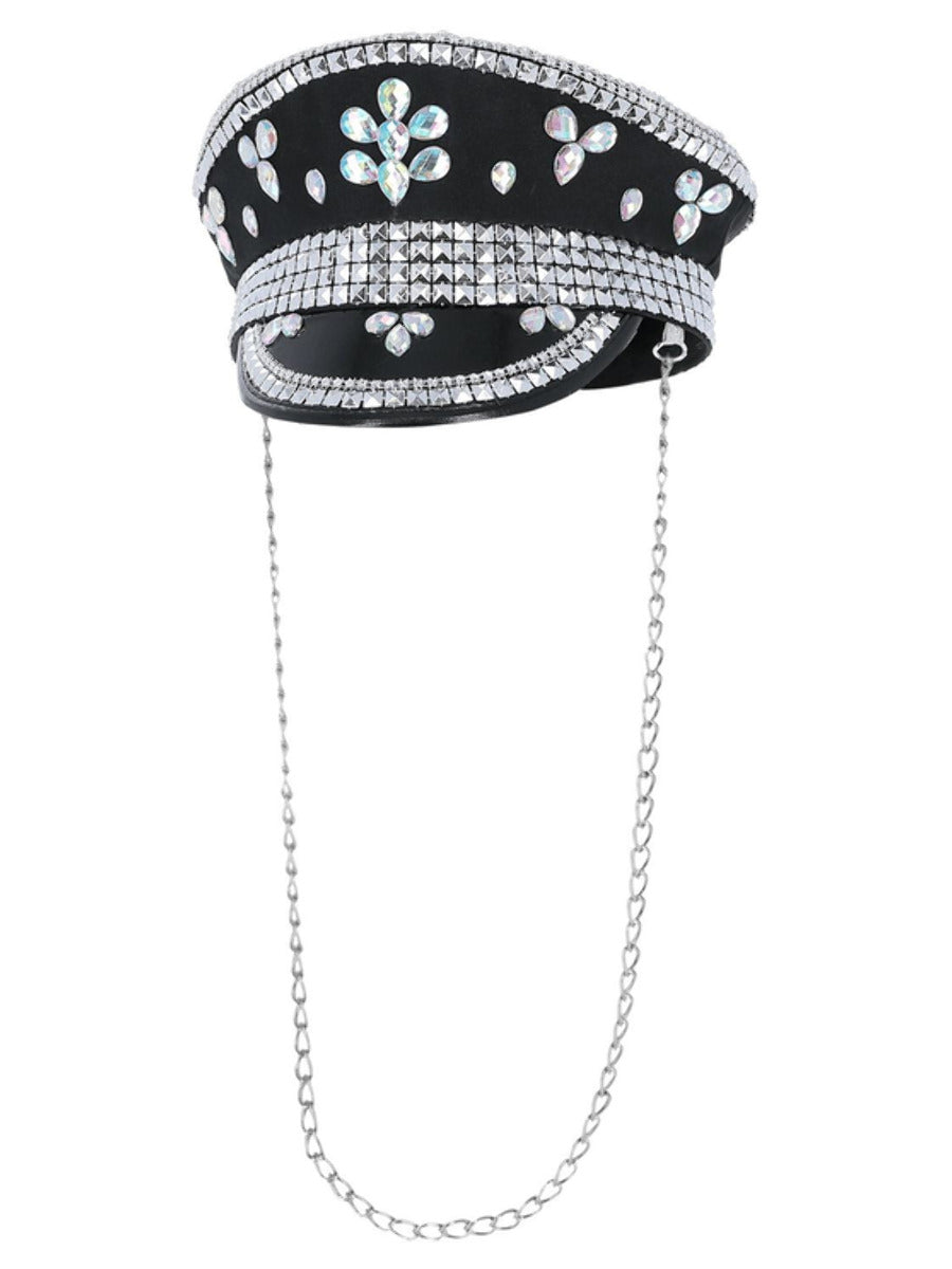 Click to view product details and reviews for Fever Deluxe Sequin Studded Captains Hat Black.