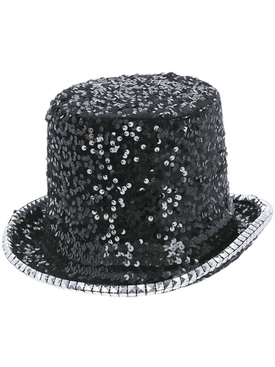 Click to view product details and reviews for Fever Deluxe Felt Sequin Top Hat Black.