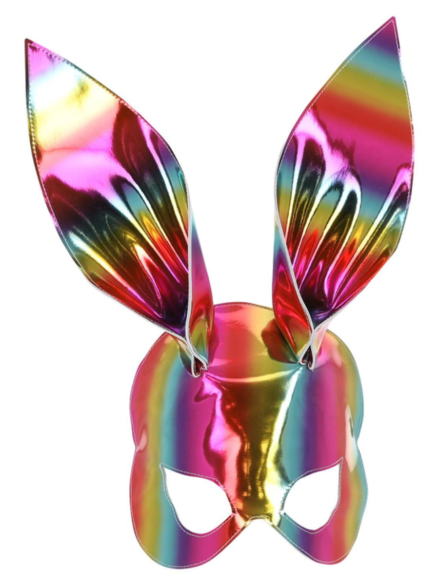 Click to view product details and reviews for Rainbow Metallic Bunny Mask.