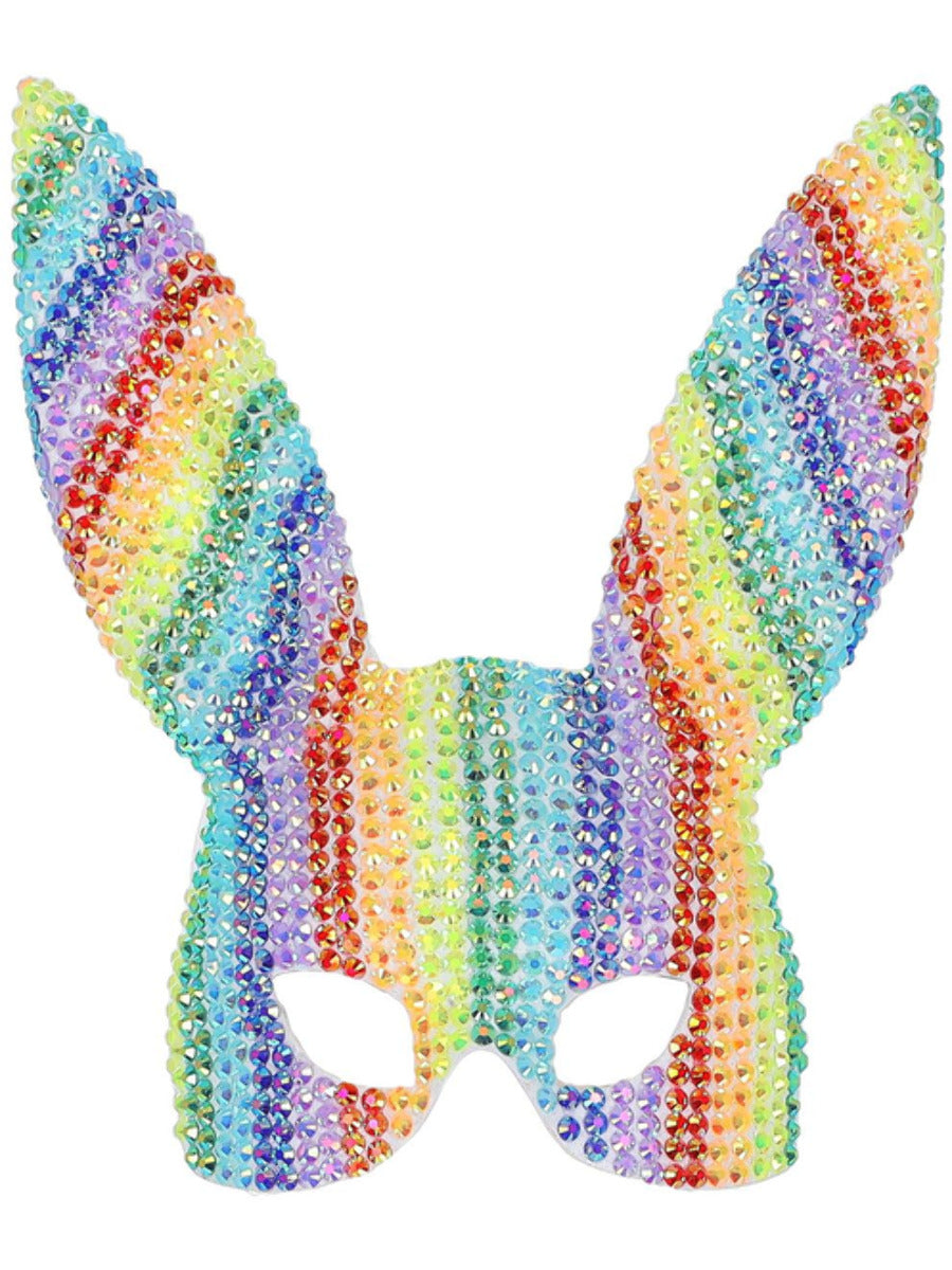 Fever Deluxe Rainbow Jewel Studded Bunny Mask