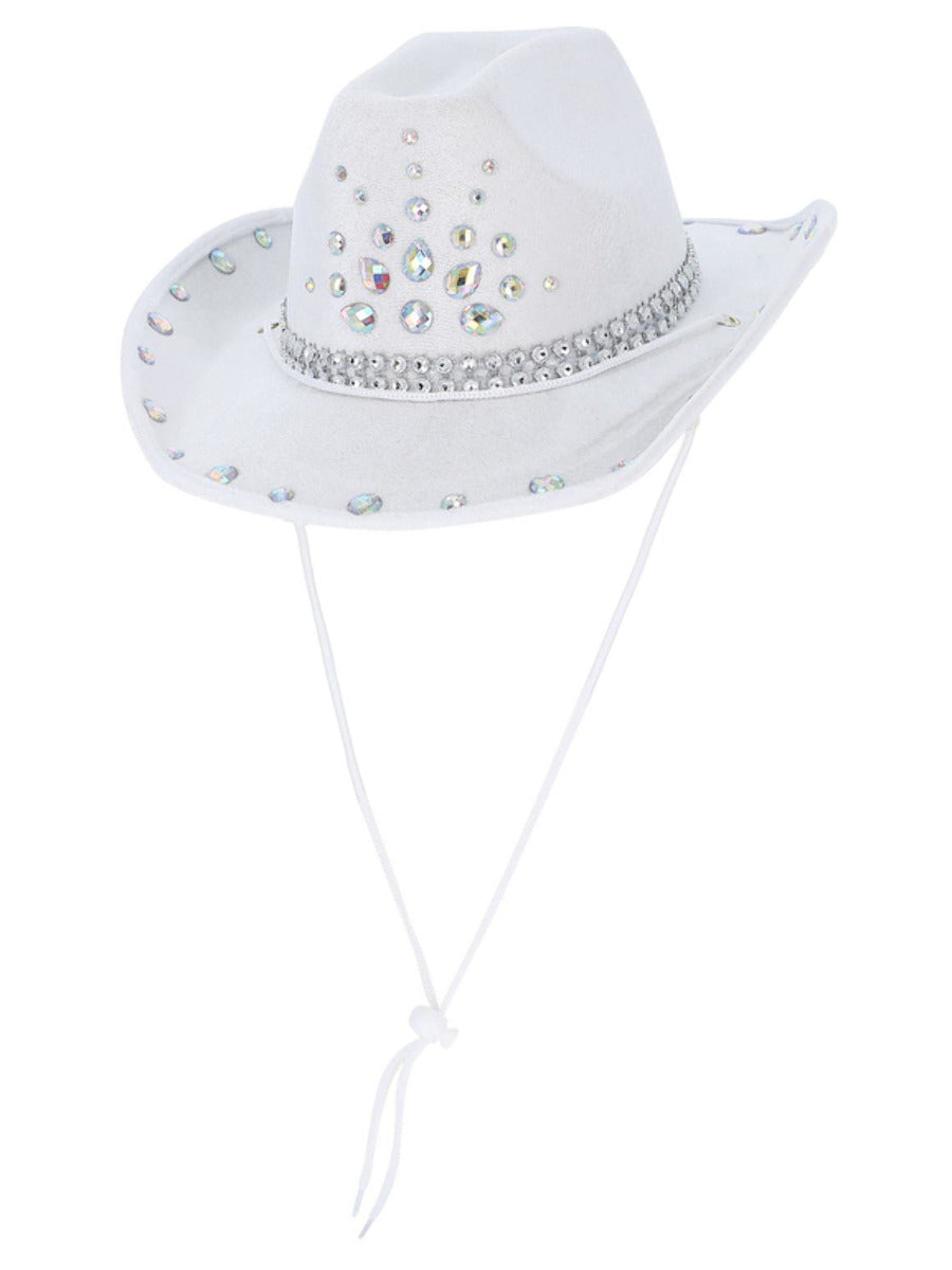 Click to view product details and reviews for White Rhinestone Cowboy Hat.