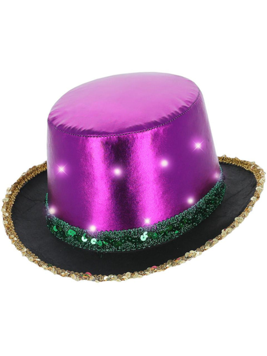 Click to view product details and reviews for Led Light Up Metallic Top Hat Mardi Gras.