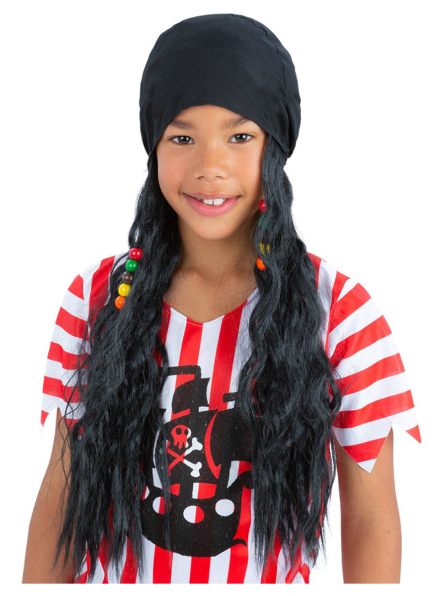 Click to view product details and reviews for Pirate Bandana With Attached Hair.