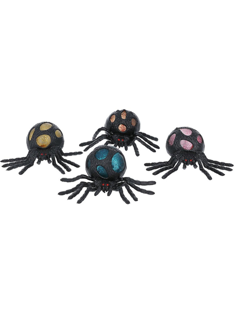 Squeezy Stretchy Glitter Spiders 12pcs