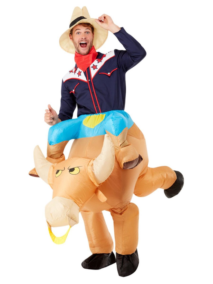 Smiffys Inflatable Bull Rider Costume Fancy Dress