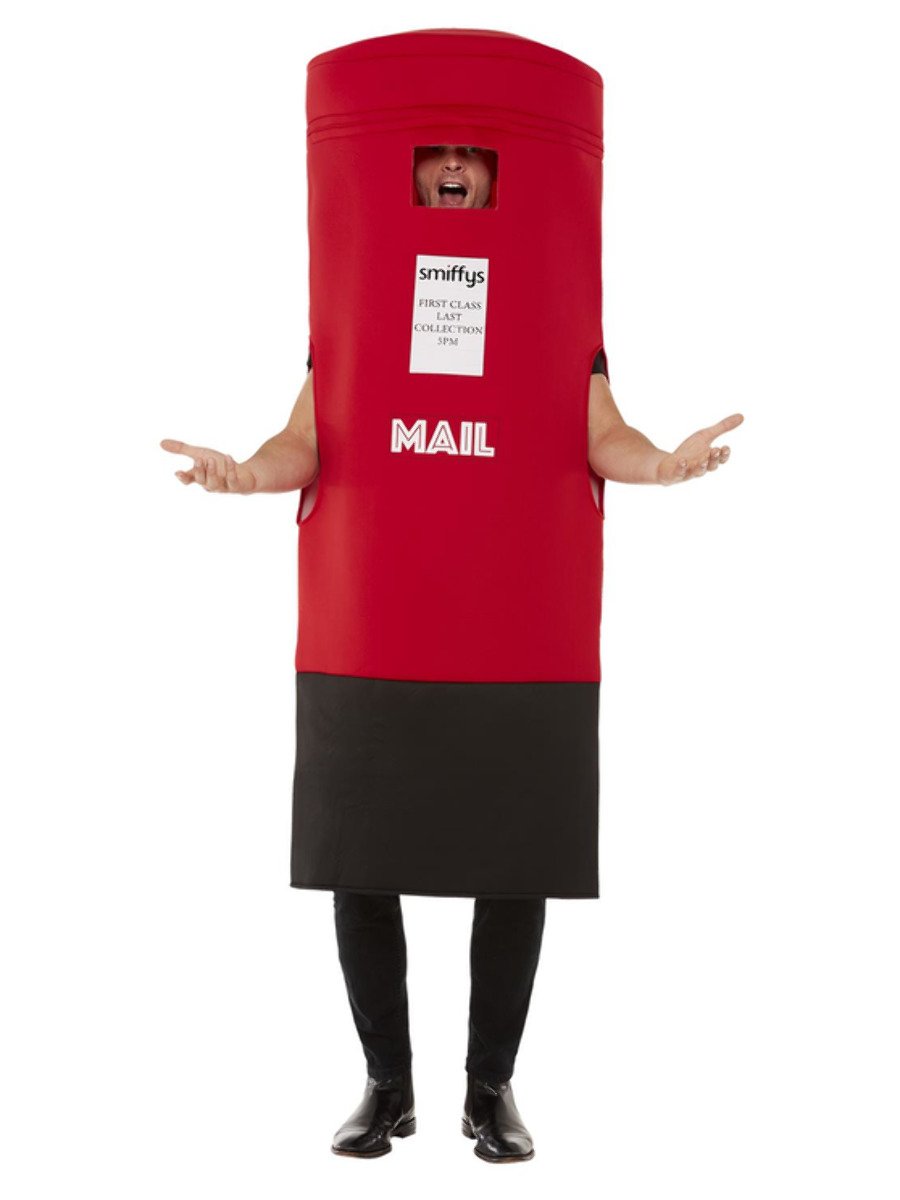 Smiffys Post Box Costume Red Fancy Dress