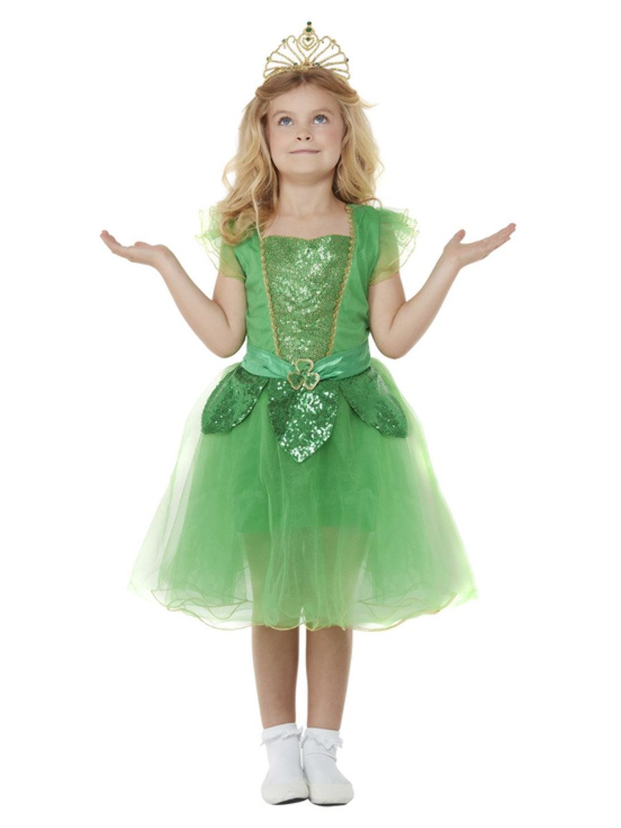 Girls Deluxe St Patricks Day Glitter Fairy Costume Medium Age 7 9