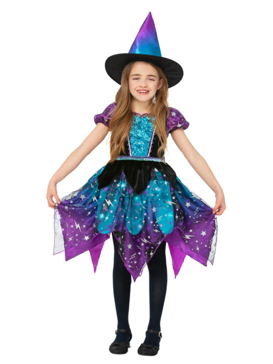 Deluxe Moon Stars Light Up Witch Costume Medium Age 7 9