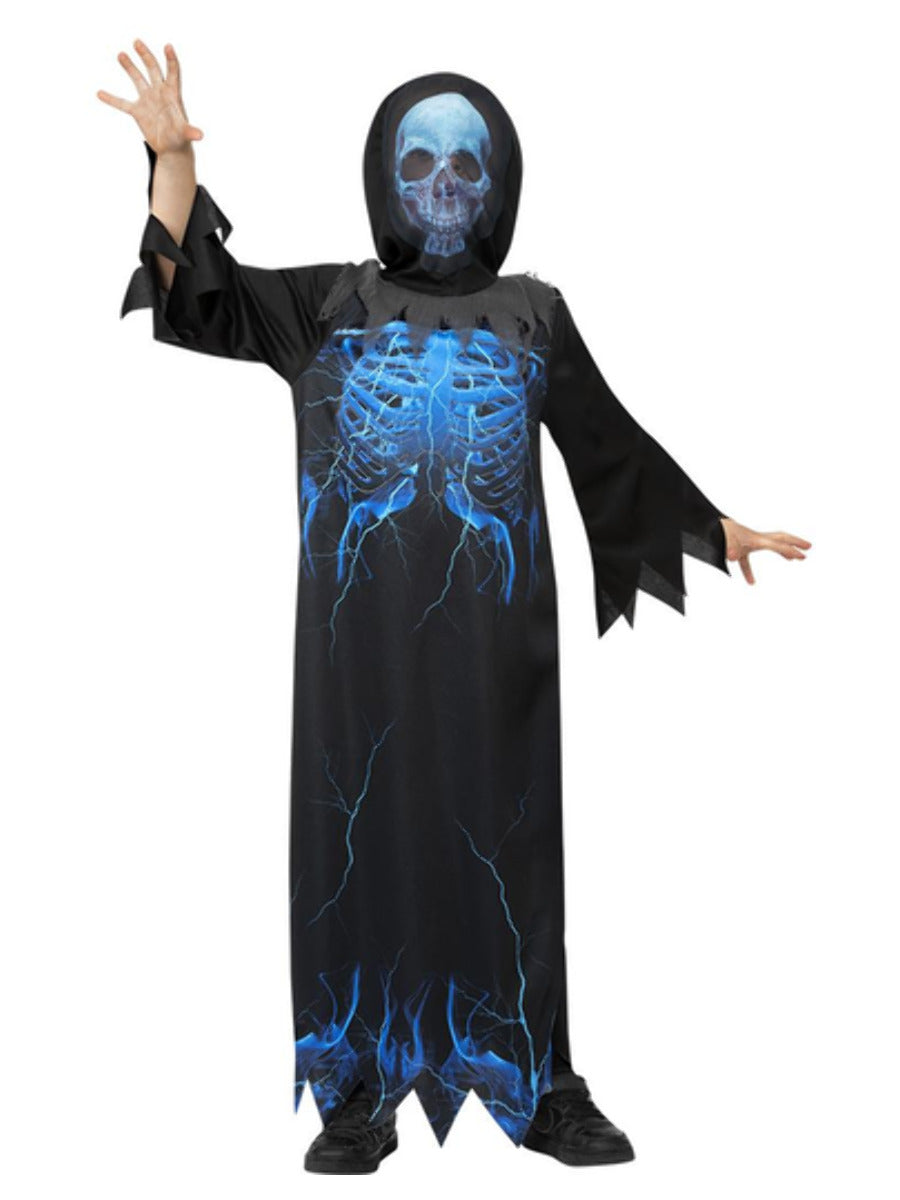 Midnight Skeleton Reaper Costume Large Age 10 12