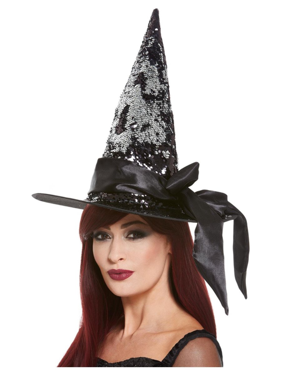 Smiffys Deluxe Reversible Sequin Witch Hat Fancy Dress