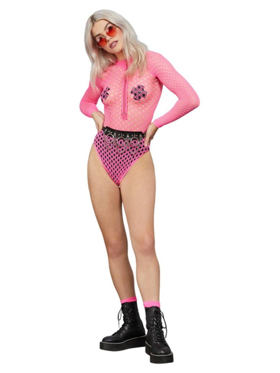Click to view product details and reviews for Smiffys Fever Long Sleeve Zipped Bodysuit Pink Fancy Dress.