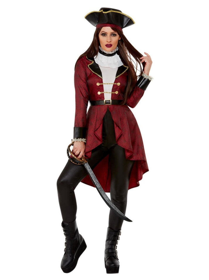 Deluxe Swashbuckler Pirate Costume Burgundy Smiffys 6593