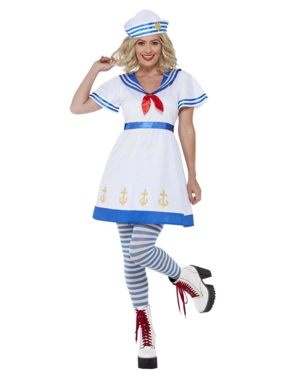 Smiffys Womens High Seas Sailor Costume Fancy Dress Small Uk 8 10