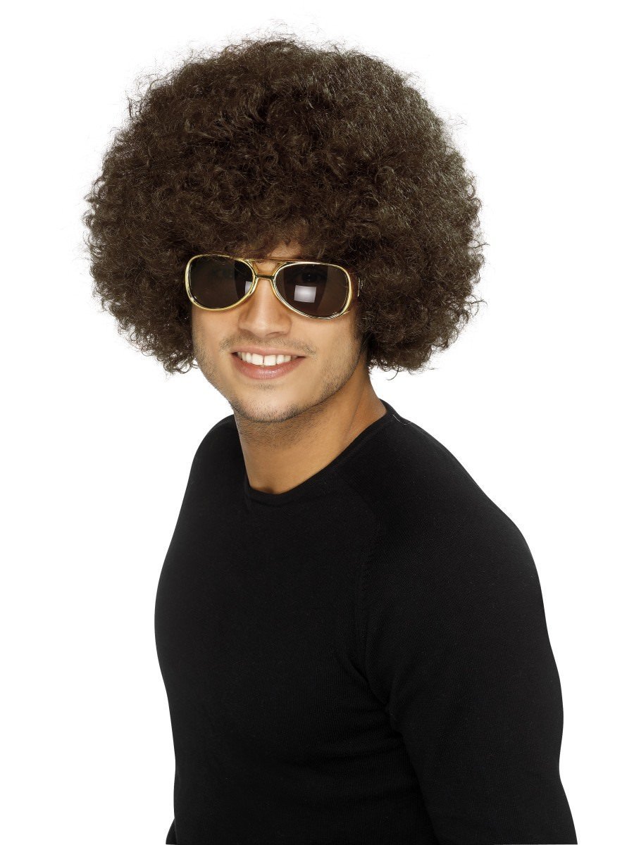 Smiffys 70s Funky Afro Wig Brown Fancy Dress