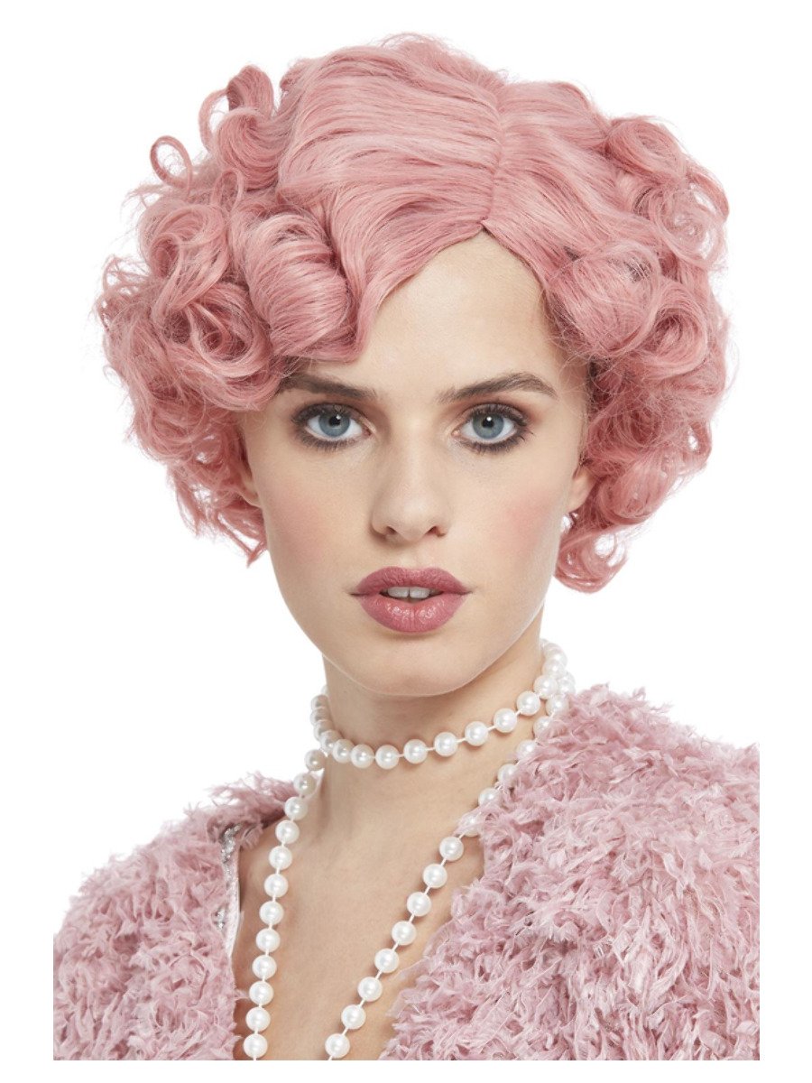 20s Flirty Flapper Wig Pastel Pink