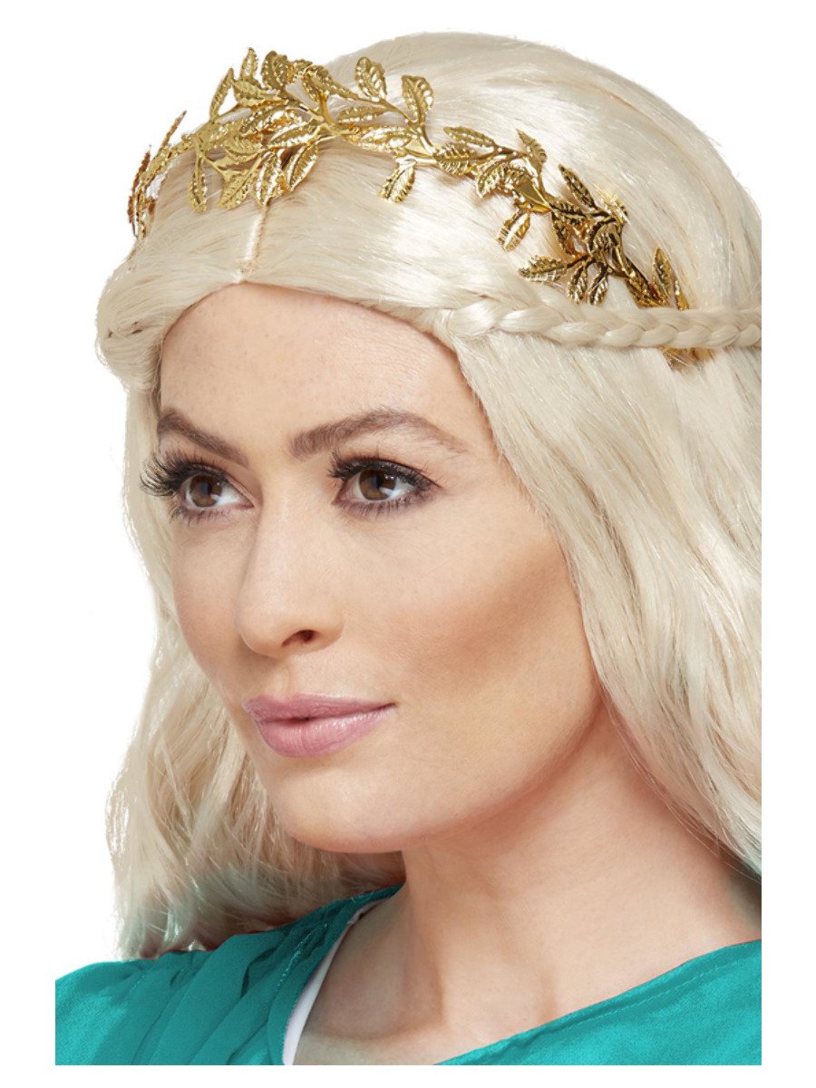 Smiffys Grecian Leaf Headband Gold Fancy Dress