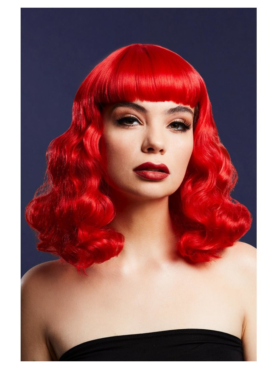 Click to view product details and reviews for Smiffys Fever Bettie Wig With Short Fringe Red Fancy Dress.