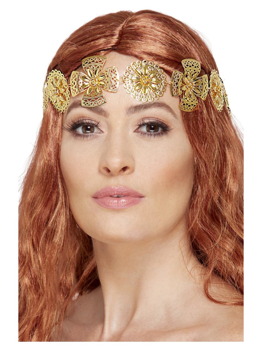 Smiffys Medieval Headband Gold Fancy Dress