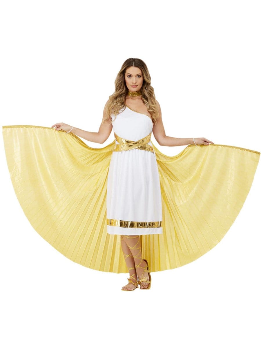 Smiffys Womens Deluxe Grecian Cape Gold Fancy Dress