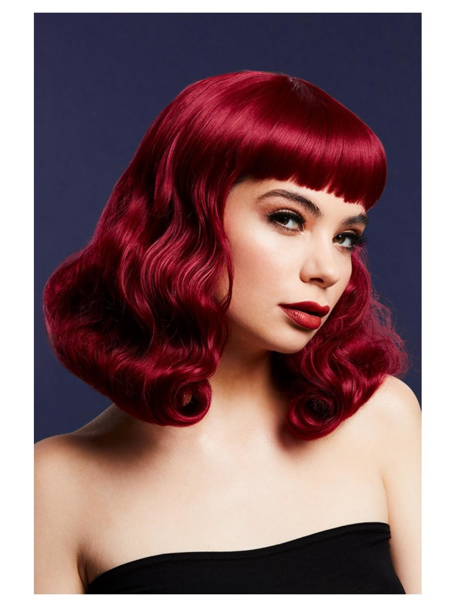 Click to view product details and reviews for Smiffys Fever Bettie Wig With Short Fringe Plum Fancy Dress.