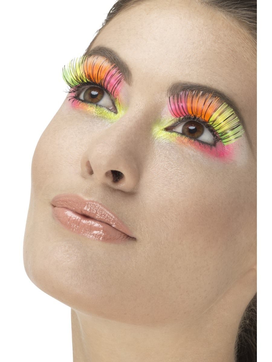 Smiffys 80s Party Eyelashes Multi Coloured Fancy Dress