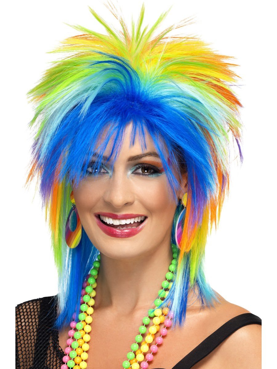 Click to view product details and reviews for Smiffys 80s Rainbow Punk Wig Fancy Dress.