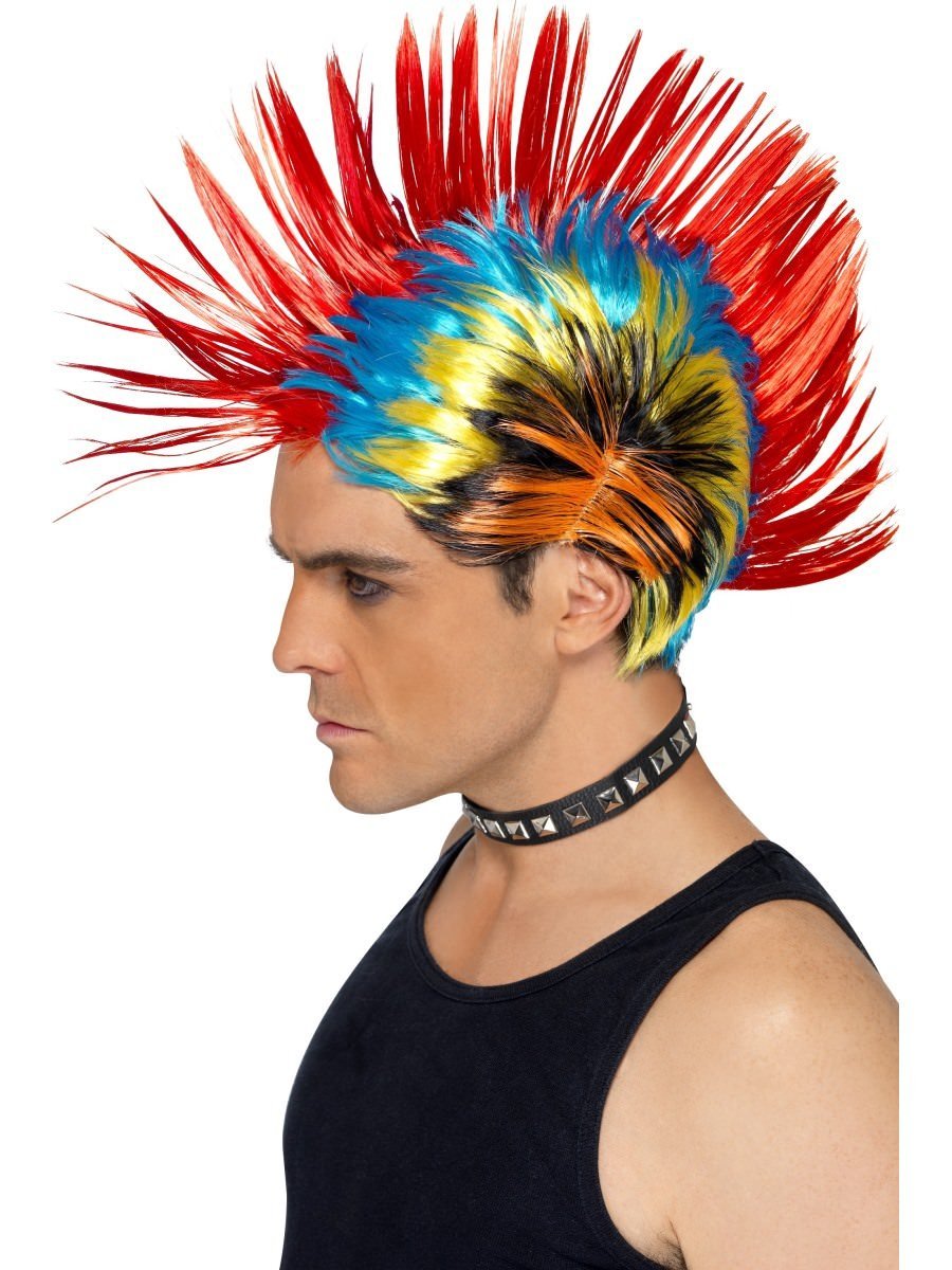 Photos - Fancy Dress Smiffys 80s Street Punk Wig, Mohawk - 