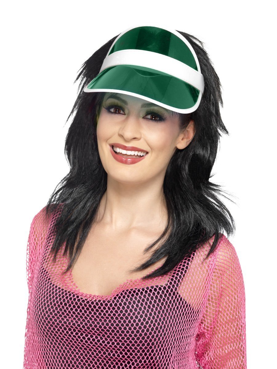 Click to view product details and reviews for Smiffys 80s Sun Visor Green Fancy Dress.