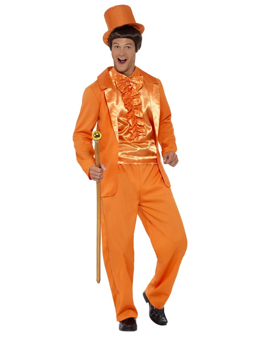 Smiffys 90s Stupid Tuxedo Costume Orange Fancy Dress Large Chest 42 44