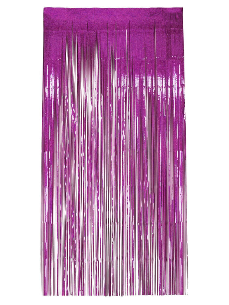 Holographic Foil Curtain Backdrop Hot Pink