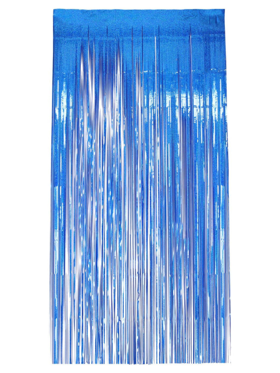 Click to view product details and reviews for Holographic Foil Curtain Backdrop Blue.
