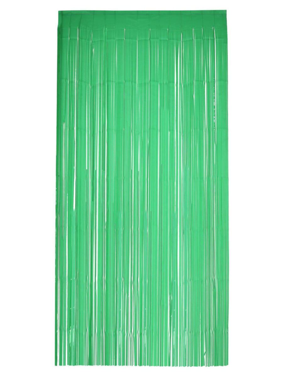 Matt Fringe Curtain Backdrop Green