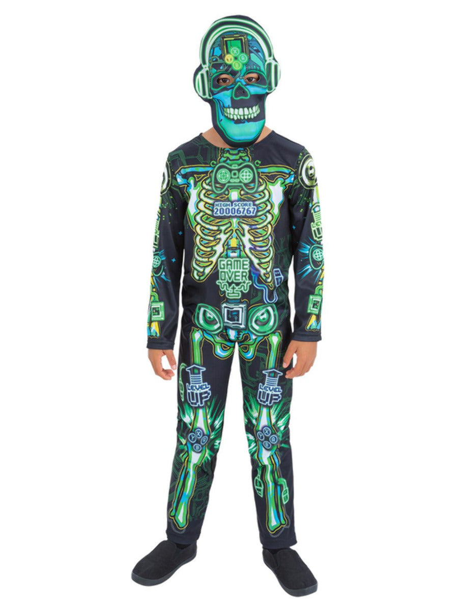 Glow In The Dark Tech Skeleton Costume Medium Age 7 9