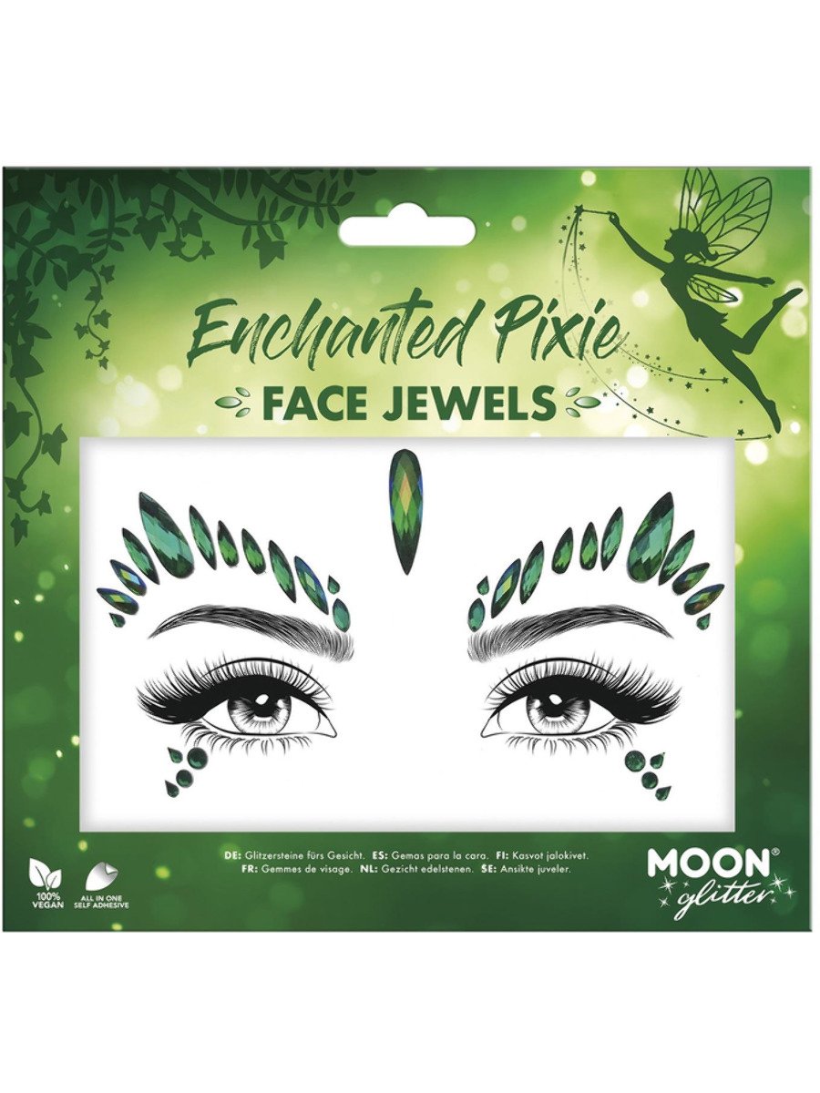 Smiffys Moon Glitter Face Jewels Enchanted Pixie Fancy Dress