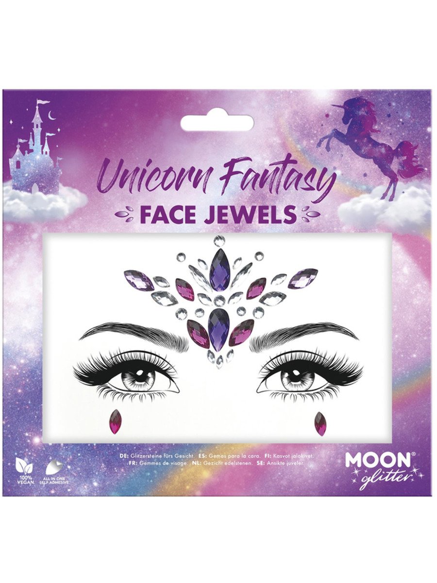 Smiffys Moon Glitter Face Jewels Unicorn Fantasy Fancy Dress