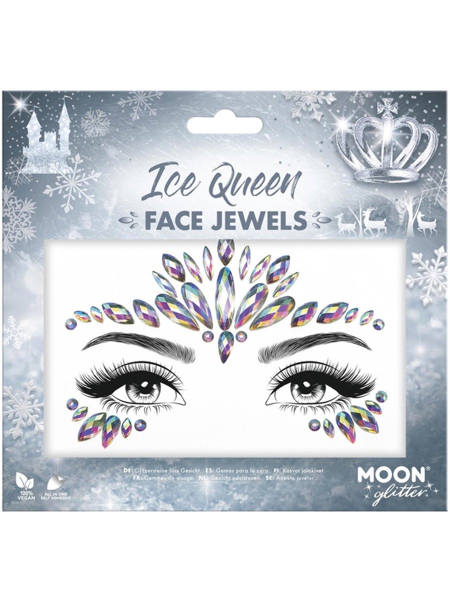 Smiffys Moon Glitter Face Jewels Ice Queen Fancy Dress
