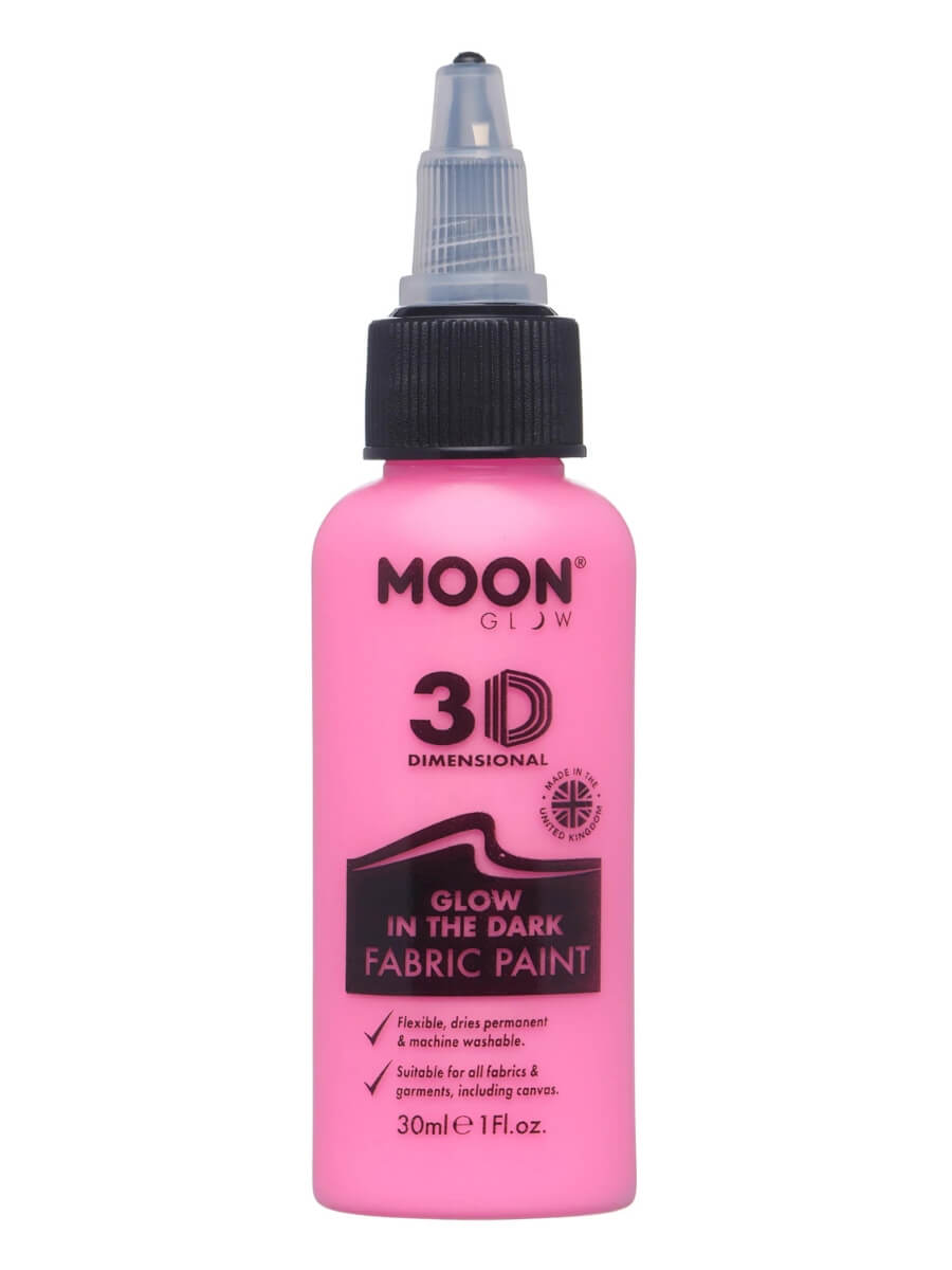 Click to view product details and reviews for Glow In The Dark Fabric Paint By Moon Glow Pink.