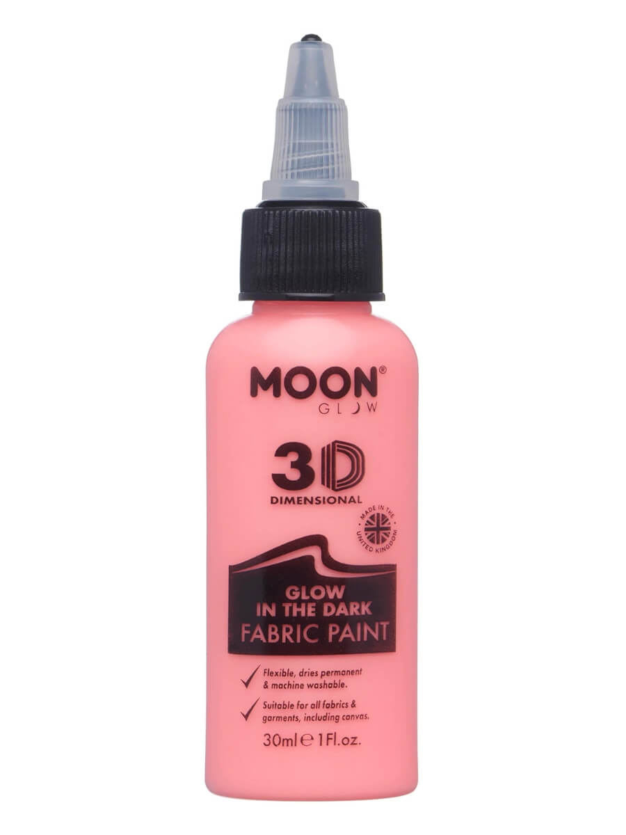 Click to view product details and reviews for Glow In The Dark Fabric Paint By Moon Glow Red.