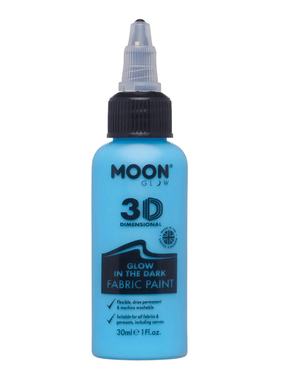 Click to view product details and reviews for Glow In The Dark Fabric Paint By Moon Glow Blue.