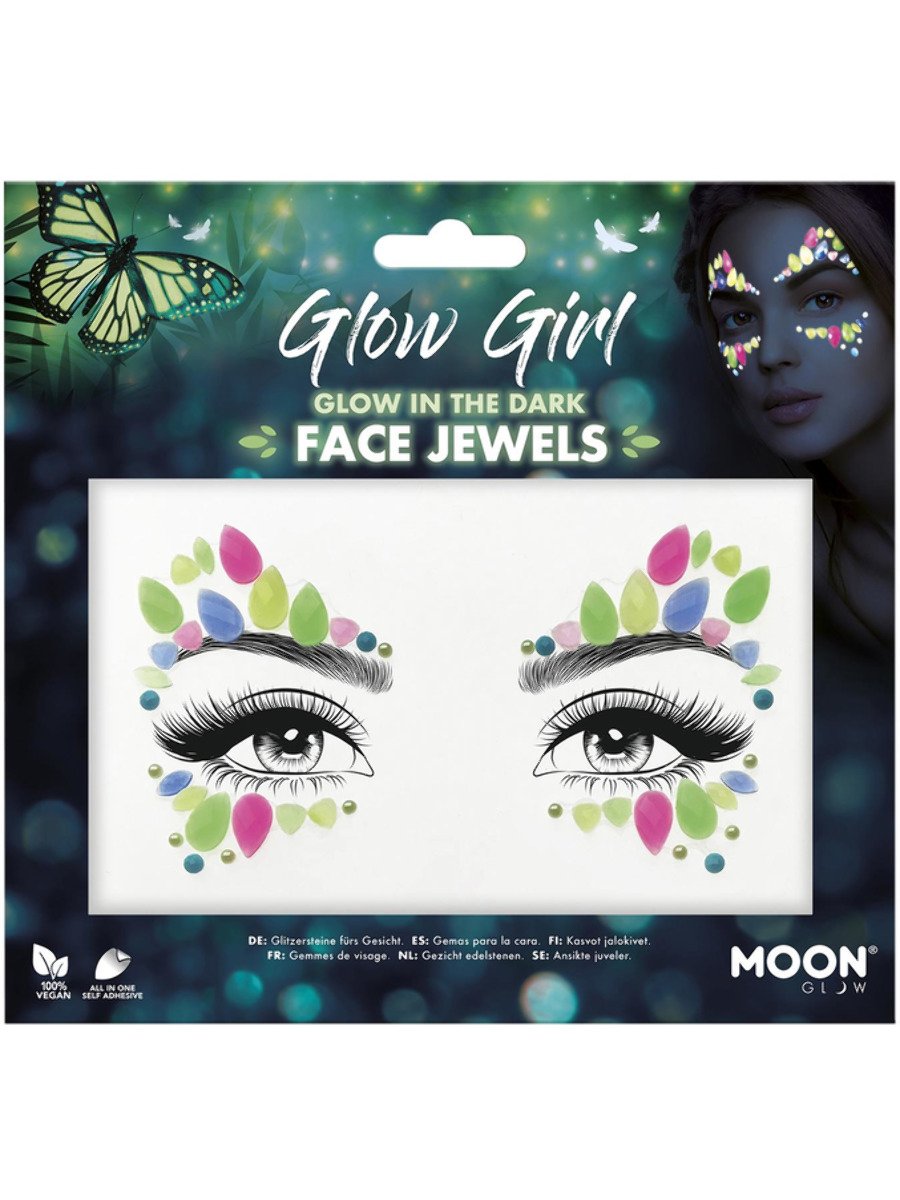 Click to view product details and reviews for Smiffys Moon Glow Face Jewels Glow Girl Fancy Dress.