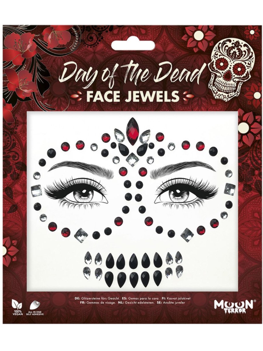 Click to view product details and reviews for Smiffys Moon Terror Face Jewels Day Of The Dead Fancy Dress.