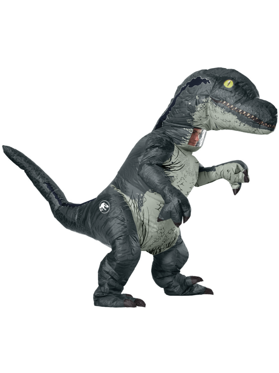 Click to view product details and reviews for Adult Jurassic World Velociraptor Inflatable Costume.
